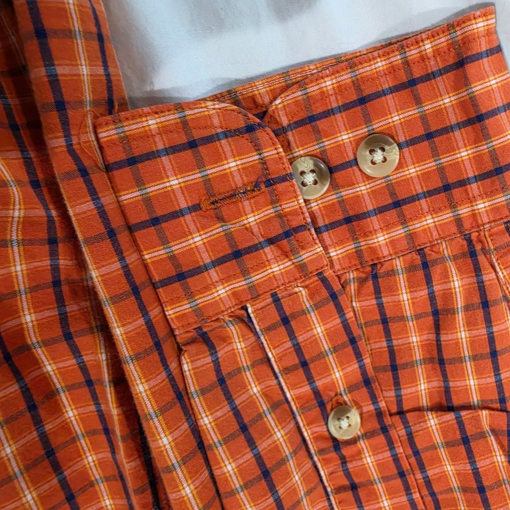 BKE Division 67 Button Down Shirt Mens Medium Orange Plaid Excellent Long Sleeve - Picture 3 of 7